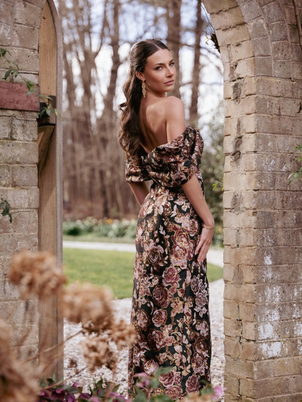 Petal & Pup Lilia Maxi Dress Black Floral Strapless Bow NWT 8 - Picture 2 of 8